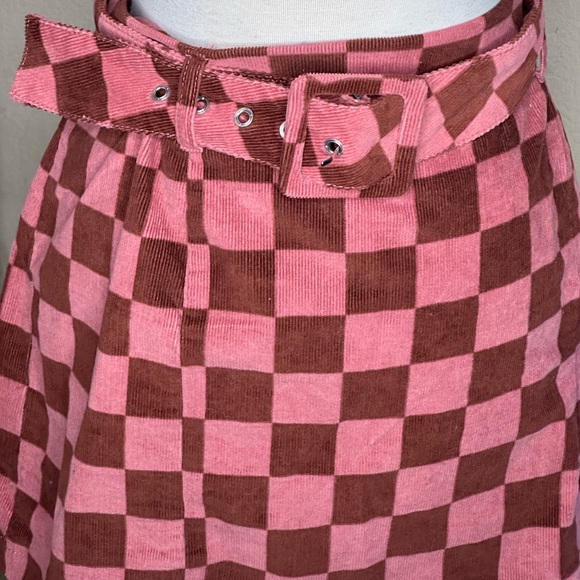 CLUELESS CHER ALICIA SILVERMAN Perfect Corduroy Cute Checkered SKIRT Size 12 - Picture 1 of 9